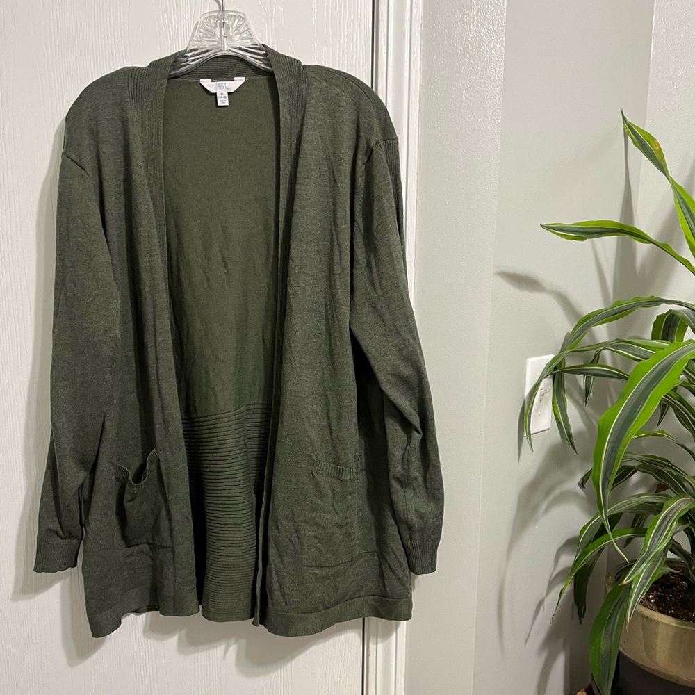 Green Time and Tru cardigan